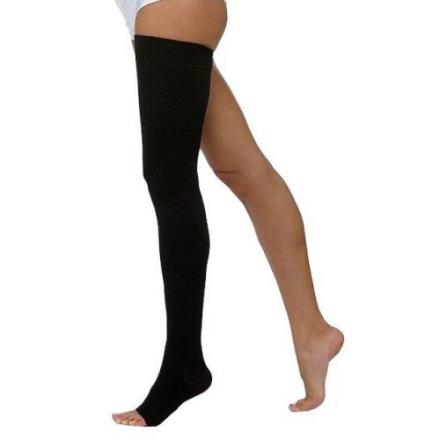 ЧУЛОК КОМПРЕССИОННЫЙ ДО БЕДРА КРУГЛОВЯЗАНЫЙ черный 3 класс компр. р.1