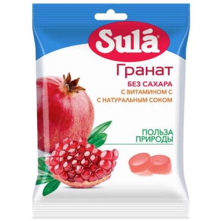 SULA ЛЕДЕНЦЫ БЕЗ САХАРА гранат 60 гр