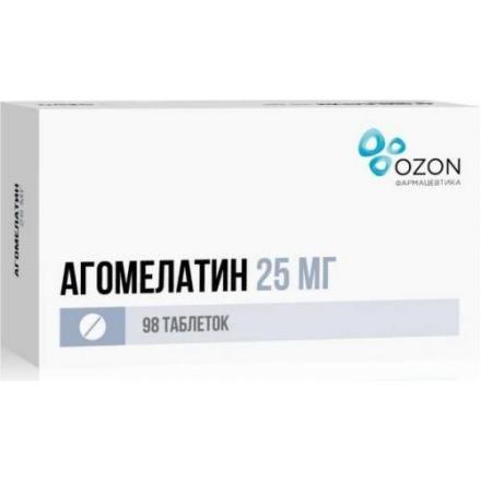 АГОМЕЛАТИН ОЗОН табл. п/о плен. 25 мг №98