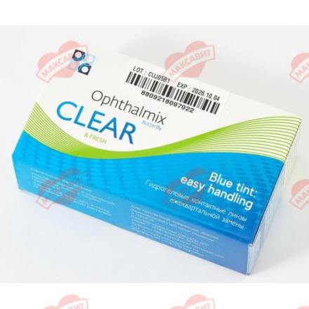 КОНТАКТНАЯ ЛИНЗА ОФТАЛЬМИКС BUTTERFLY CLEAR 8,6 корриг. - 1,25 №4 blue tint