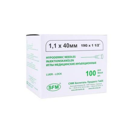 ИГЛА ИНЪЕКЦИОННАЯ SFM G19 (1.1 х 40 мм) №100
