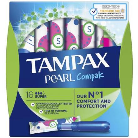 ТАМПАКС ТАМПОНЫ ПЕРЛ СУПЕР №16