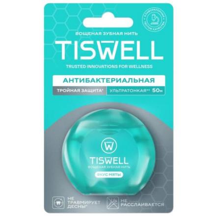 TISWELL ЗУБНАЯ НИТЬ 50 м мятный вкус