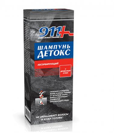 911 ДЕТОКС ШАМПУНЬ 150 мл с древесн. углем