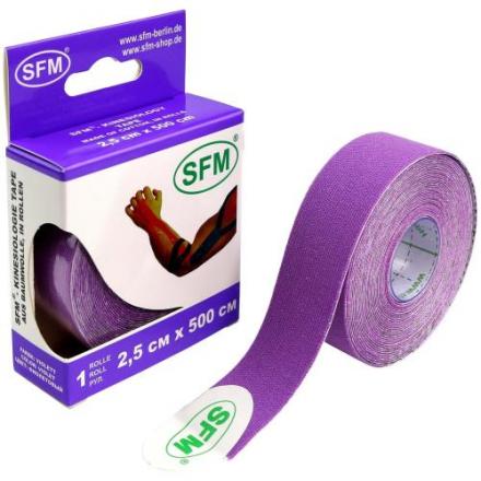 ЛЕНТА КИНЕЗИОЛОГИЧЕСКАЯ SFM фиолетовая 2,5см х 500см