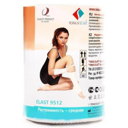 БИНТ ЭЛАСТИЧНЫЙ СР ТОНУС с застежкой 12см х 3м