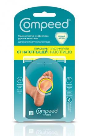 ПЛАСТЫРЬ ОТ НАТОПТЫШЕЙ КОМПИД (COMPEED) на ногах средний №6