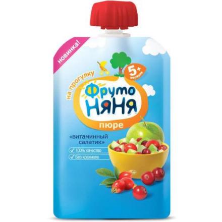 ФРУТОНЯНЯ ПЮРЕ ФРУКТОВОЕ яблоко-шиповник-клюква 90 гр