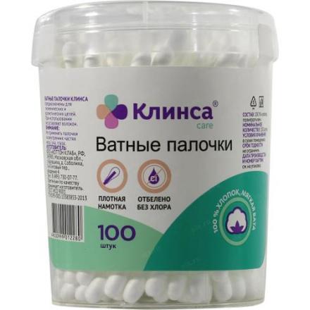 КЛИНСА ВАТНЫЕ ПАЛОЧКИ пластик №100