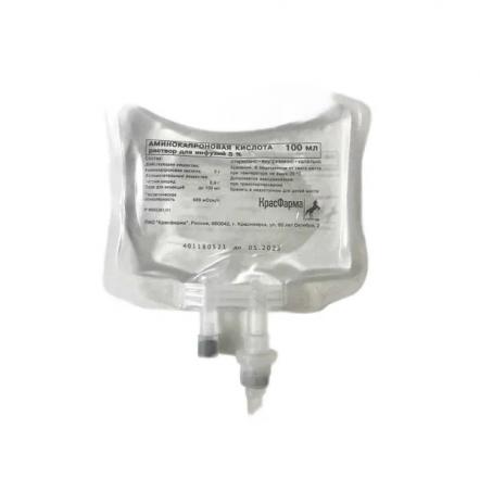 АМИНОКАПРОНОВАЯ КИСЛОТА р-р д/инфузий 5% пласт. контейнер 100 мл