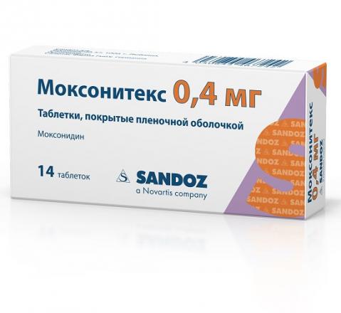 МОКСОНИТЕКС табл. п/о плен. 0,4 мг №14
