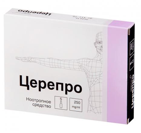 ЦЕРЕПРО р-р д/инъекц. в/в, в/м 250 мг/мл амп. 4 мл №5