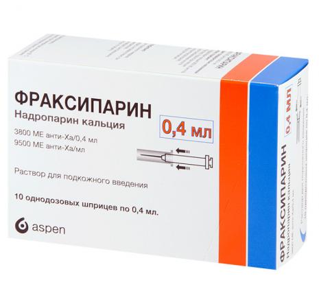 ФРАКСИПАРИН р-р д/инъекц. п/к 3800 МЕ шприц 0,4 мл №10