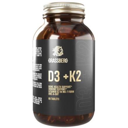 GRASSBERG ВИТАМИН D3 + К2 табл. 2000 МЕ №60