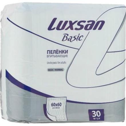 LUXSAN ПЕЛЕНКИ ВПИТЫВАЮЩИЕ BASIC/NORMAL 60см х 60см №30