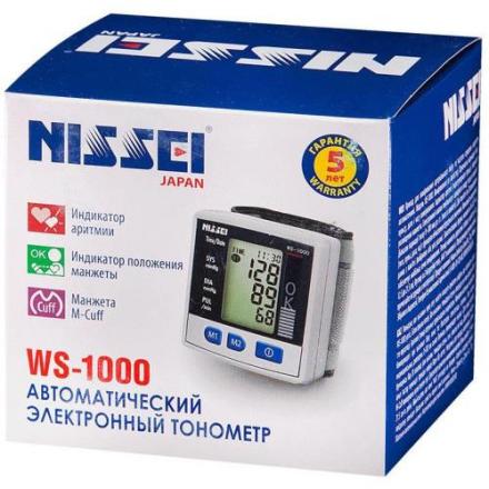 НИССЕЙ ПРИБОР (ТОНОМЕТР) ИЗМ. АРТ. ДАВЛЕНИЯ АВТОМАТ НА ЗАПЯСТЬЕ WS 1000