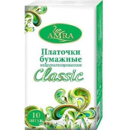 ПЛАТОЧКИ БУМАЖНЫЕ AMRA белые №10