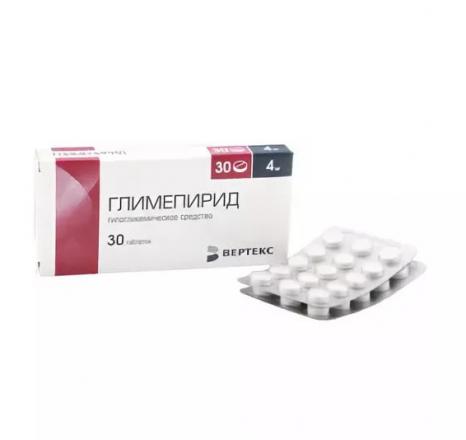 ГЛИМЕПИРИД ВЕРТЕ табл. 4 мг №30
