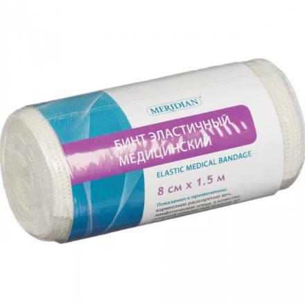 БИНТ ЭЛАСТИЧНЫЙ МЕРИДИАН 8см х 1,5м