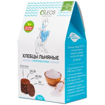 ОЛЕОС ХЛЕБЦЫ ЛЬНЯНЫЕ с морской солью 100 гр