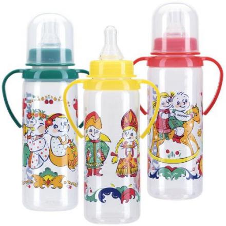 КУРНОСИКИ БУТЫЛОЧКА 250 мл 11113 силикон. соска с ручками