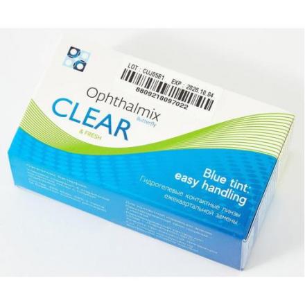 КОНТАКТНАЯ ЛИНЗА ОФТАЛЬМИКС BUTTERFLY CLEAR 8,6 корриг. - 3,75 №4 blue tint