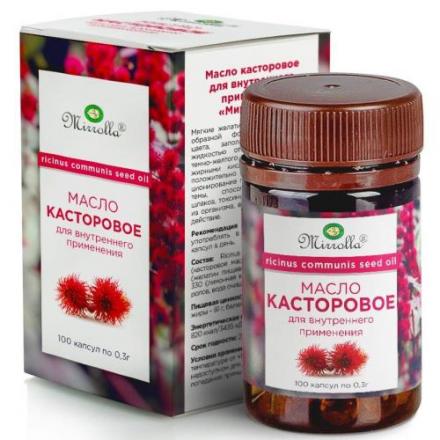 КАСТОРОВОЕ МАСЛО МИРРОЛЛА капс. №100