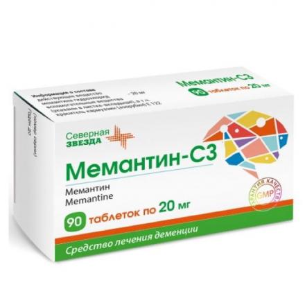 МЕМАНТИН СЗ табл. п/о плен. 20 мг №90
