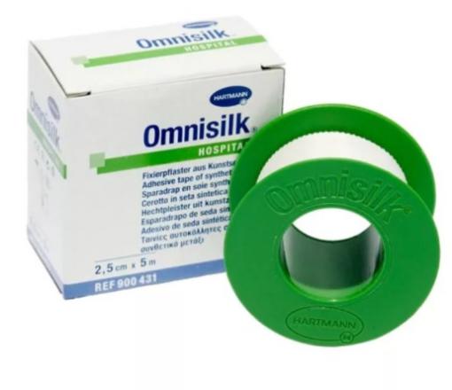 ЛЕЙКОПЛАСТЫРЬ ФИКСИРУЮЩИЙ ХАРТМАНН OMNISILK шелковый 2,5см х 500см
