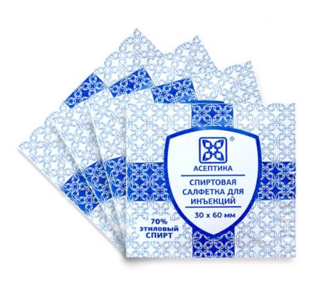 САЛФЕТКА ДЛЯ ИНЪЕКЦИЙ 3см х 6см №100