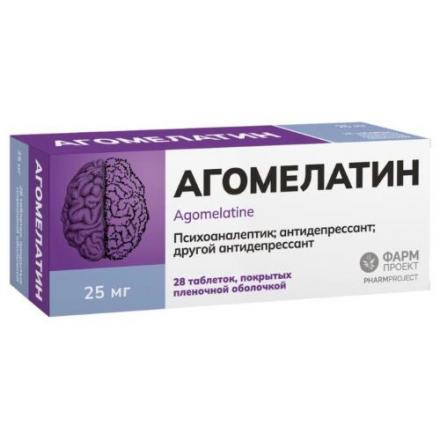 АГОМЕЛАТИН ФАРМПРОЕКТ табл. п/о плен. 25 мг №28