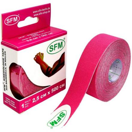 ЛЕНТА КИНЕЗИОЛОГИЧЕСКАЯ SFM розовая 2,5см х 500см