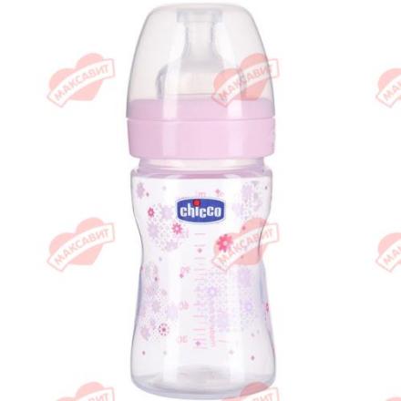 CHICCO WB GIRL БУТЫЛОЧКА 150 мл 310205004 силикон. соска