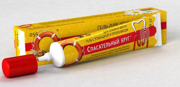 СПАСАТЕЛЬНЫЙ КРУГ РОМАШКА-ПРОПОЛИС гель для десен 42 гр