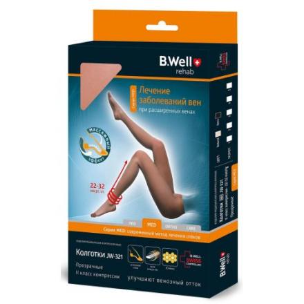 КОЛГОТКИ КОМПРЕССИОННЫЕ БИ ВЕЛЛ (B.WELL) JW-321 черн. 2 класс компр. р.4
