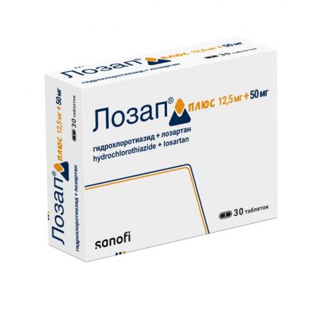 ЛОЗАП ПЛЮС табл. п/о плен. 12,5+50 мг №30