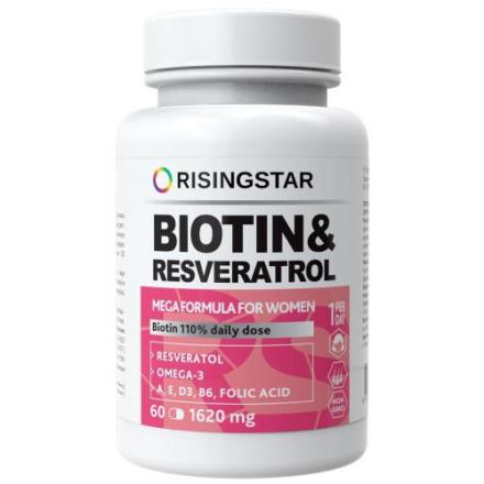 RISINGSTAR БИОТИН + ФОЛИЕВАЯ КИСЛОТА С ОМЕГА-3 капс. №60