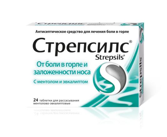 СТРЕПСИЛС* ментол- эвкалипт табл. д/рассас. №24