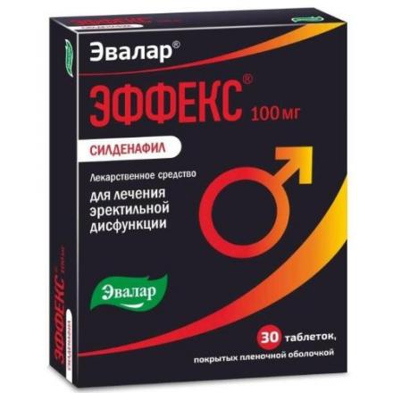 ЭФФЕКС СИЛДЕНАФИЛ ЭВАЛАР табл. п/о плен. 100 мг №30