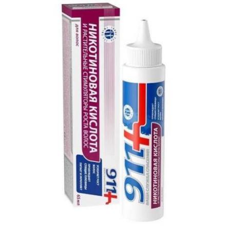 911 НИКОТИНОВАЯ КИСЛОТА ДЛЯ ВОЛОС р-р наруж. фл. 65 мл