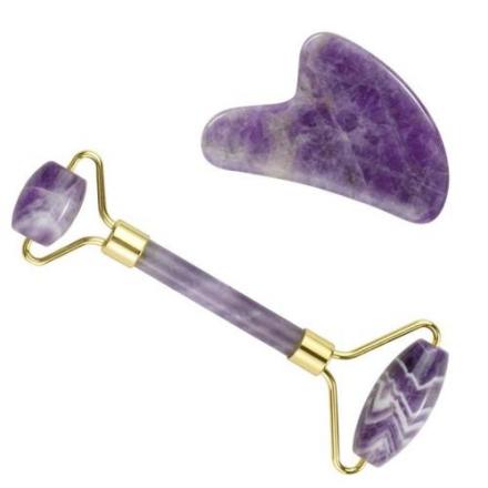 ЖЕЗАН НАБОР ДЛЯ ГУАША аметист (ролик + лапка)