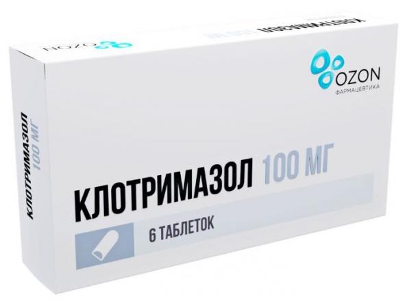 КЛОТРИМАЗОЛ ОЗОН табл. вагин. 100 мг №6