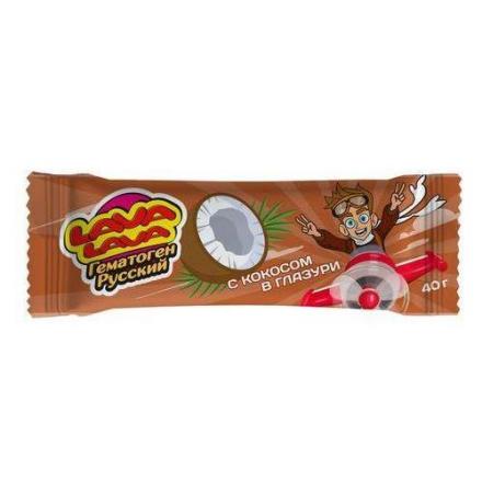 ЛАВА ЛАВА ГЕМАТОГЕН РУССКИЙ пастилки с кокосом 40 гр