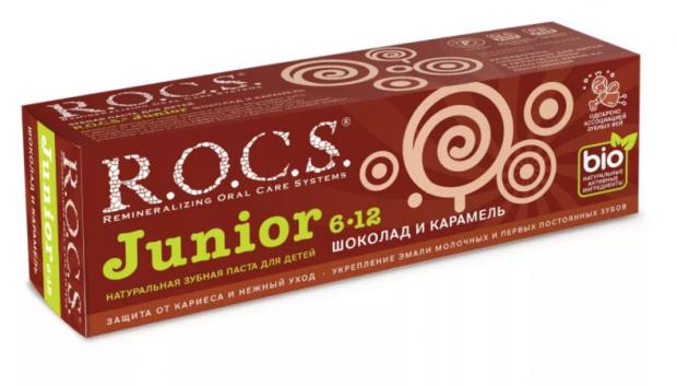 РОКС ЮНИОР ЗУБНАЯ ПАСТА 74 гр шоколад и карамель