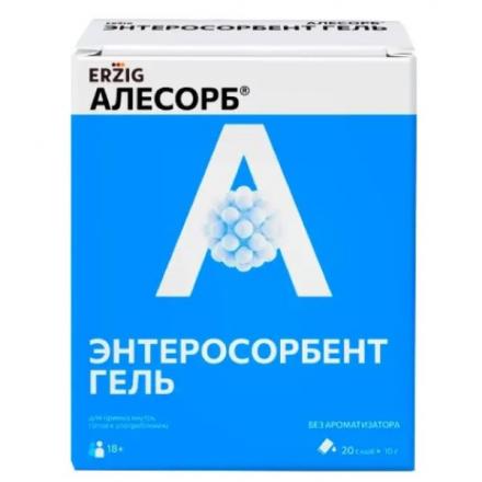 АЛЕСОРБ ЭНТЕРОСОРБЕНТ ГЕЛЬ ЭРЦИГ гель внутр. пак.-стик 10 гр №20
