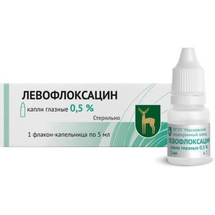 ЛЕВОФЛОКСАЦИН МЭЗ капли глазные 0,5% фл.- кап. 5 мл