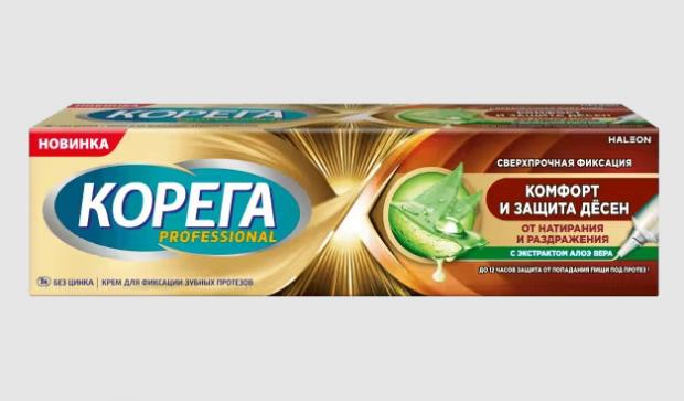 КОРЕГА КОМФОРТ И ЗАЩИТА ДЕСЕН КРЕМ ДЛЯ ФИКСАЦИИ ЗУБНЫХ ПРОТЕЗОВ 40 гр алоэ