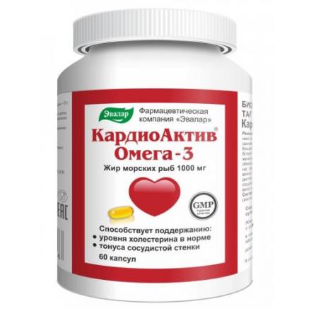 КАРДИОАКТИВ ОМЕГА -3 ЭВАЛАР капс. №60
