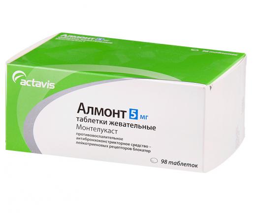 АЛМОНТ табл. жеват. 5 мг №98