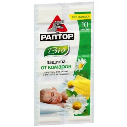 РАПТОР БИОРОМАШКА ПЛАСТИНЫ ОТ КОМАРОВ №10